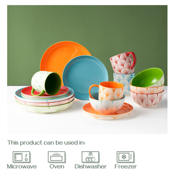 DOWAN Ceramic Dinnerware Set Service for 4 Wayfair